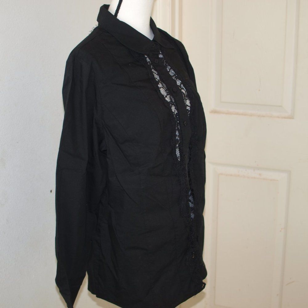 Worthington Woman Black Lace Top Size XL‎ - Picture 5 of 6